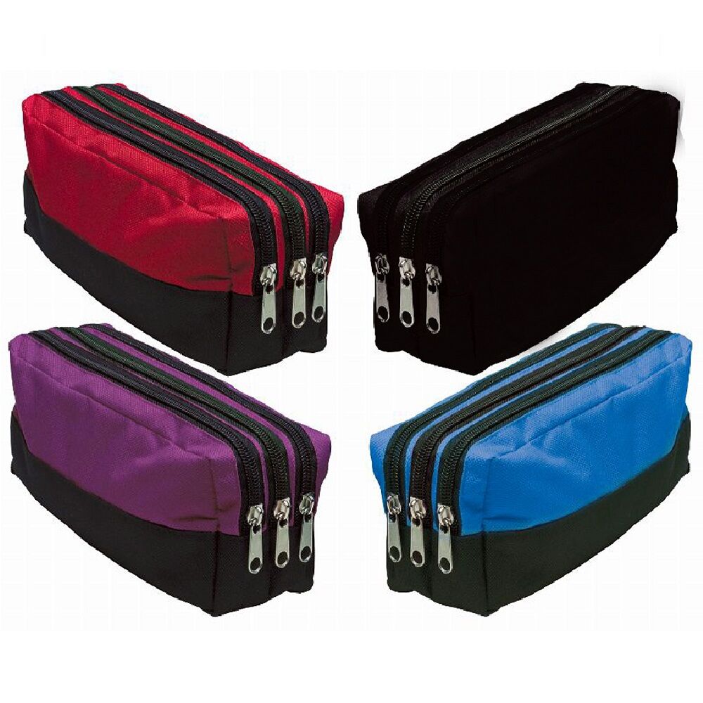 triple pocket pencil case for - wholesale stationery