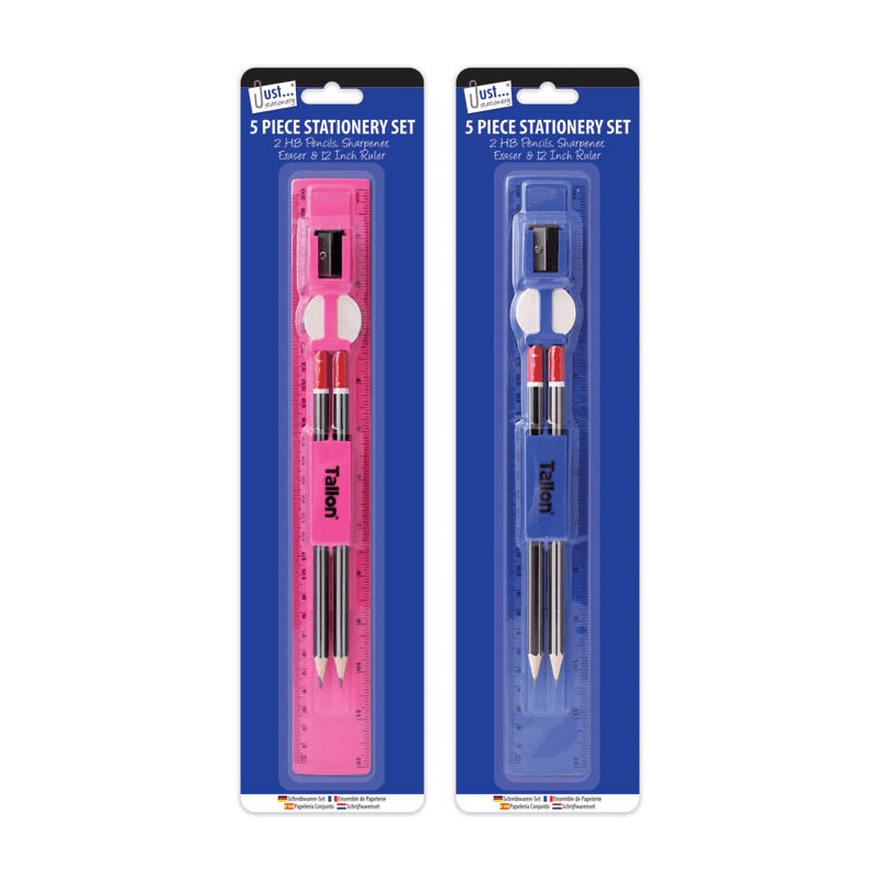  Gosyfeti 8 Pieces Stationary Set for Primary School Students  Pupil, Pencil Box, 2 Pencils, 6-color ballpoint pen, Sharpener, Eraser,  Correction Tape, Metric Ruler (Pink) : Office Products