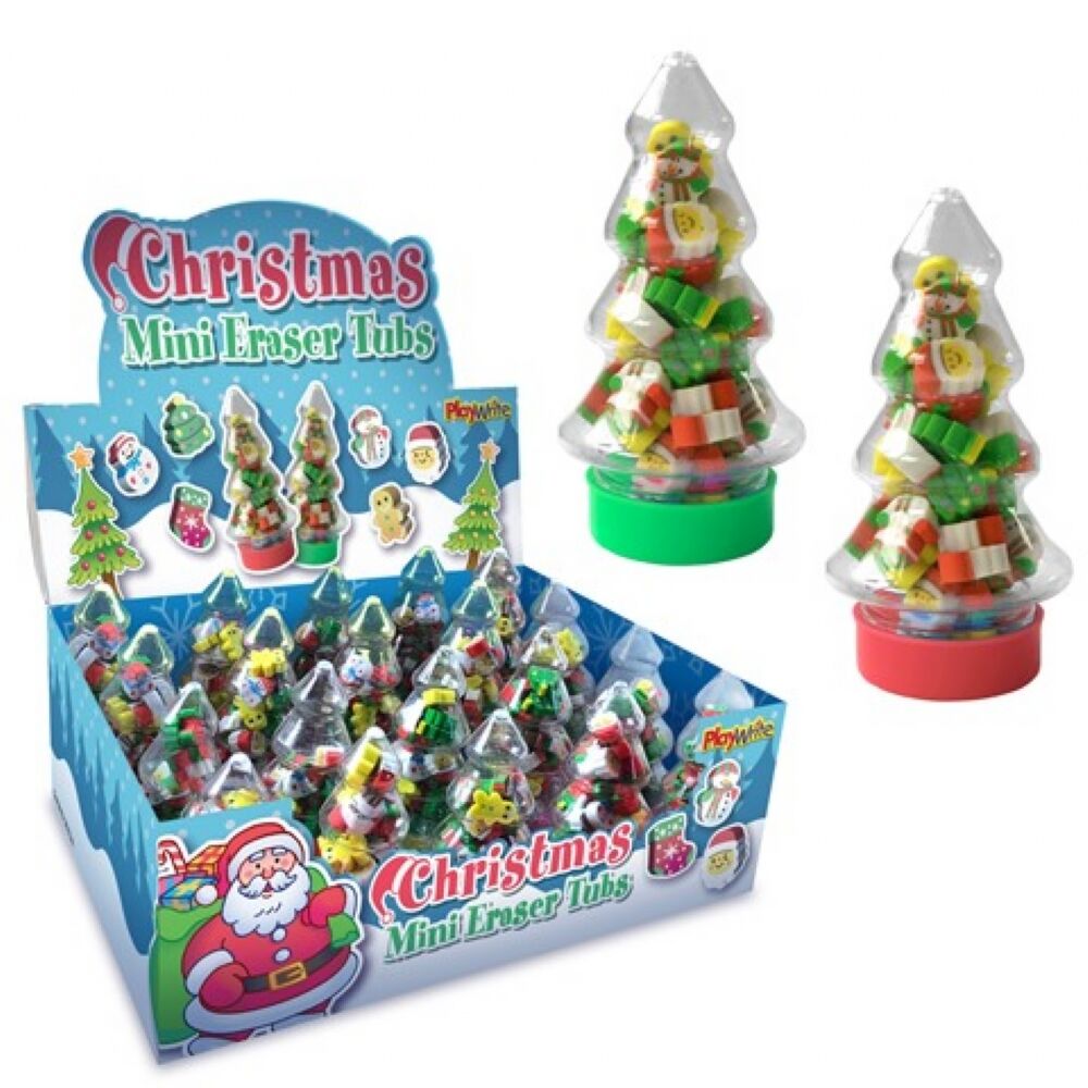 Christmas Tree Mini Eraser Tubs