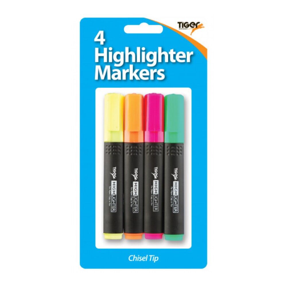 4 Highlighters Blister Pack